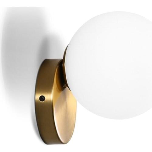 Nordic Post Modern Living Room Wall Lamps Round Glass Ball Bedroom Sconce Wall Lights E14 Corridor Aisle Bedside Deco Fixtures