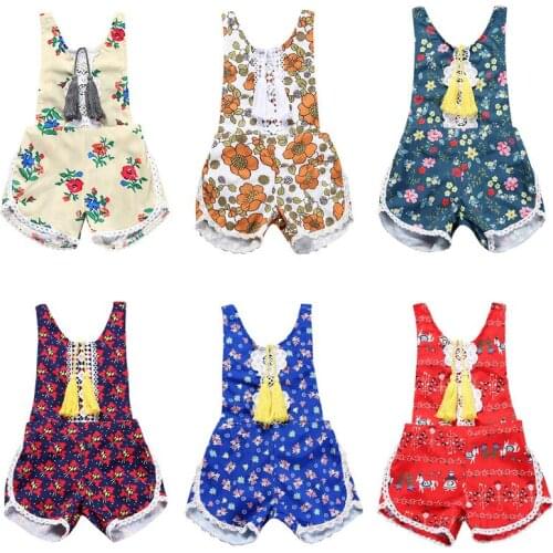New Fashion Design Baby Clothes Newborn Baby Slippers Summer Girl Boy Clothes Costume Overalls Floral Tassel Clothes
