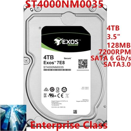 New HDD For Seagate Brand 4TB 3.5" SATA 6Gb/s 128MB 7200RPM For Internal Hard Disk For Enterprise Class HDD For ST4000NM0035