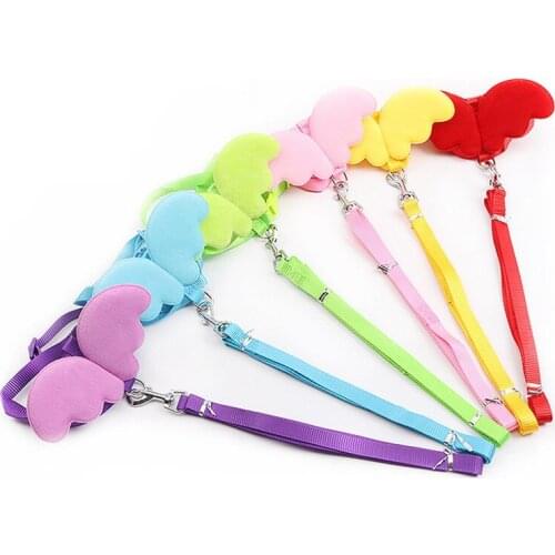 Small Medium Dog Cat Leash Collar Harness Cute Angel Wing Puppy Cat Costume Pets Leash Adjustable Lead Rope Pet Supply