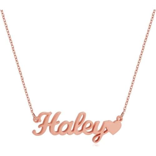 Zciti Name Necklace With Heart Gold Name Necklace Custom Word Necklace Personalized Gift for Women Personalized Necklace