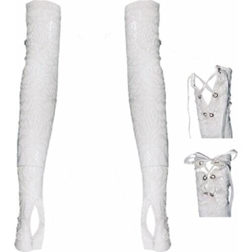 Sexy Jazz Bandage Rose Lace Gloves Female Elastic Extra Long Party Evening Women Gloves Marry Accessories S2249