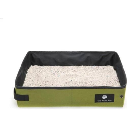 Cat Litter Box Foldable Cat Bedpans Waterproof Cat Litter Carrier Kitten Toilet Training Bedpan Outdoor Portable Travel Toilet