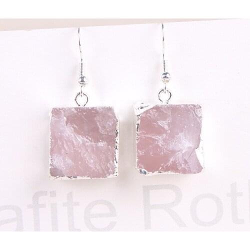 1Pair Natural Stone Druzy Earings For Women Jewelry Handmade Drop Dangle Earing Eardrop Long Earrings