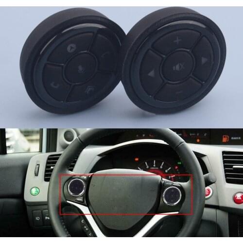 Universal Wireless Steering Wheel Button Key Remote Control Controller Car Black for Stereo DVD GPS With Night Light Accessories