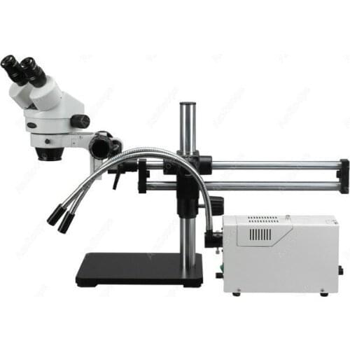 Y-Light Ball Bearing Stand Microscope--AmScope Supplies 3.5X-90X Fiber Y-Light Ball Bearing Stand Binocular Stereo Microscope