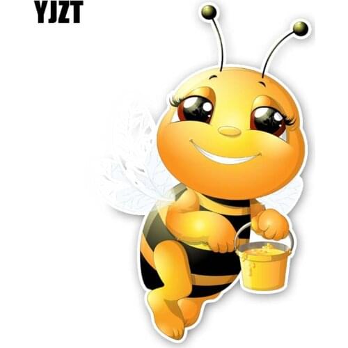 YJZT 9.4CM*15.3CM A Diligent Bee PVC Decal Interest Car Sticker 12-300572