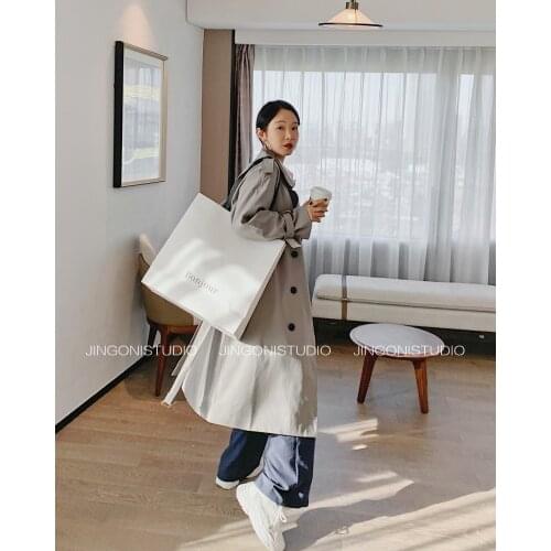 2021 Women Spring Autumn Trench Coat Overcoat Female Windbreaker Raincoats Jackets Clothes Korean Style Poncho Outerwear Wrap Za