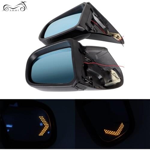 1Pair Motorcycle Blue Glass Amber Turn Signal Rearview Side Mirror LED Integrated For BMW K1200 K1200 LT K1200M 1999-2008