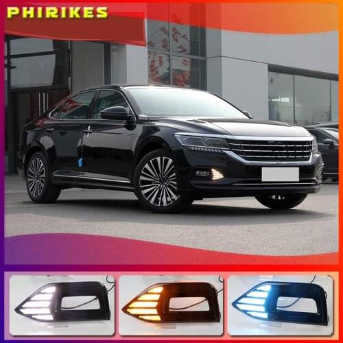 2Pcs Car LED DRL Daytime Running Light For Volkswagen VW Passat 2018 2019 Fog Lamp