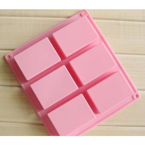 50 pcs 6 cavities square Silicone Baking Mold Cake Pan Molds Handmade Biscuit Mold Soap mold mould SN585
