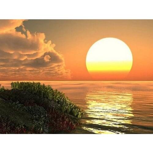 Diy 5d diamond painting living room sunrise bedroom cross stitch diamond stick drill home decon Easter Valentines Day