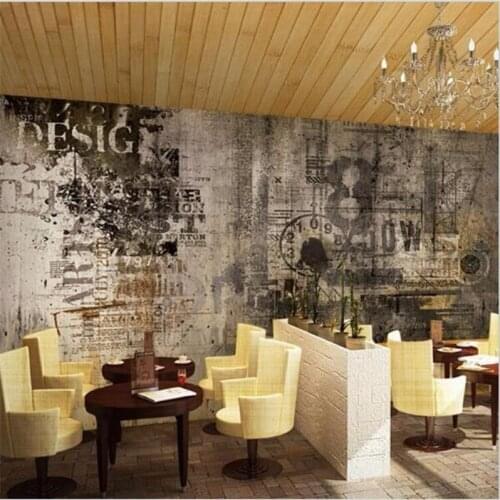 Beibehang photo wallpaper Custom Mural 3D Stereo Bar creative artistic graffiti nostalgia large mural Sofa Background Wallpaper