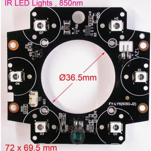 Infrared Lights 850nm IR LED, 6X SMT type LEDs for security camera night vision