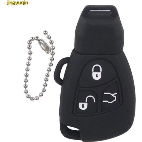 Jingyuqin 3 Buttons Silicone Remote Smart Car Key Case Shell Fob Protector for Mercedes Benz B C E ML S CLK CL Key Case Cover
