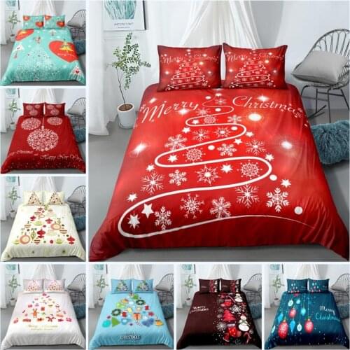 Christmas Penguin Printing Duvet Cover Set Cute Red Scarf Penguin Pattern Bedding Comfort Soft Microfiber Bed Sets Pillowcase