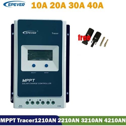 EPever Tracer MPPT 40A 30A 20A 10A LCD Solar Charge Controller 12V 24V Solar Panel regulator for Lead Acid Lithium Battery