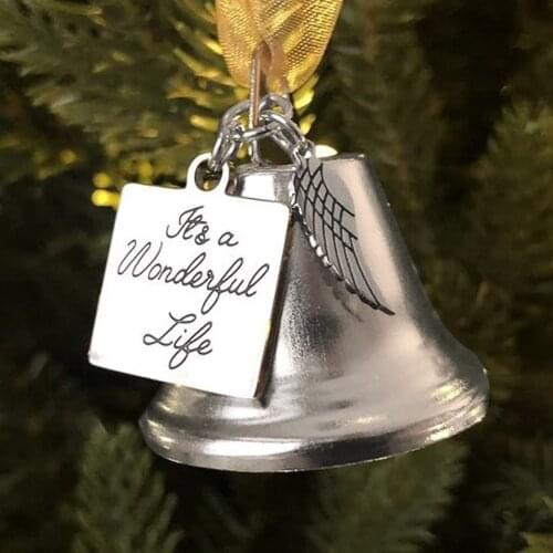 Wings Of Christmas Angels Bells Party Family Holiday Decorations Hanging Sign Commemorative Decoration Christmas Ornament #WT