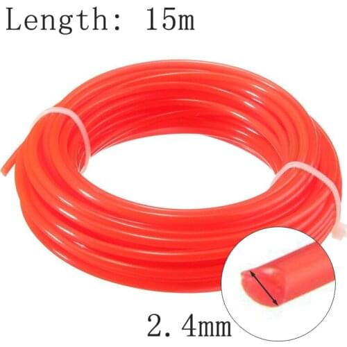 1pcs Nylon Strimmer Line Cord Wire String Grass Trimmer Line For Garden Lawn Mower Grass Cutter Trimmer Line 15mX2.4mm