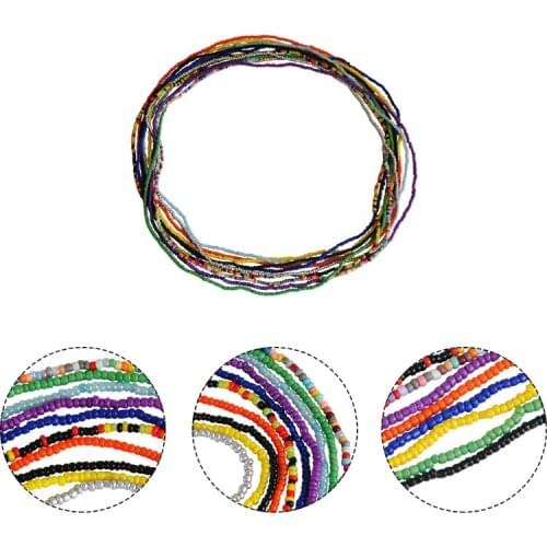 10Pcs Summer Bikini Stretchy Beaded Belly Waist Chain Boho Layered Body Jewelry X5XA
