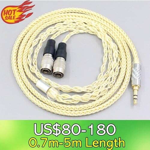 LN007633 8 Core Gold Plated + Palladium Silver OCC Alloy Cable For Mr Speakers Alpha Dog Ether C Flow Mad Dog AEON headphone