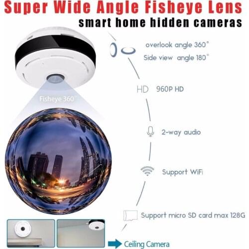 Baby Monitor Mini IP Camera Wi-Fi Wireless Camera Fisheye HD 960P for Home Security or Network CCTV Video Surveillance System