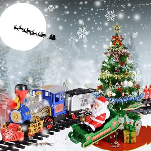 New Kids Electric Train Railway RC Trains Toy Christmas Train Set Model Childrens Railway Set Kids Trains Kid Rails Track Set