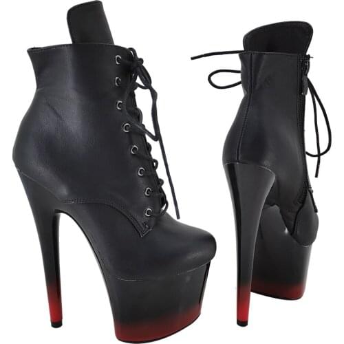 Leecabe 17CM/7inches Pole dancing shoes High Heel platform Pole Dance boots