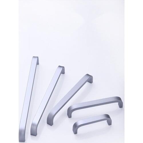 Solid Aluminum alloy Door Handles Simple Drawer Pulls Wardrobe Closet Kitchen Cabinet Knobs and Handles for Furniture