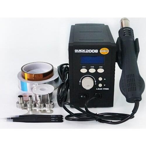 QUICK 2008 ESD Digital Display Heat Gun Welding Rework Soldering Station For iPhone Samsung Mainboard BGA Maintenance