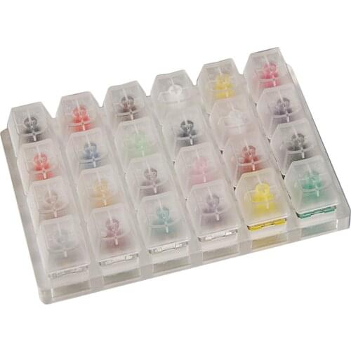 Pro 24-Key Clear Switches Tester Switch Sampler for Mechanical Keyboard, 1 for 24, Durable Material
