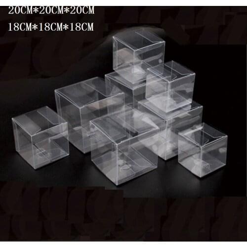 18*18*18cm/20*20*20cm Transparent Clear PVC boxes Favors for candy box,Plastic square boxes Favors gift box 50pcs/lot