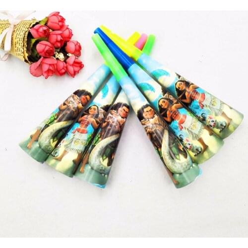 6pc Moana Horns Whistle kids boys birthday party decorations event party game supplies Moana noise maker child favor toys