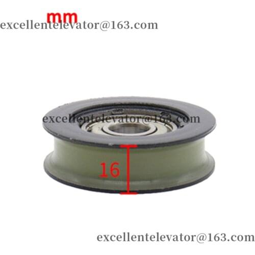 Lift Door Hanger Roller Without Shaft Flat Groove OD55mm W16mm Bearing 6201 55x16x6201 1 Pack=5 Pieces