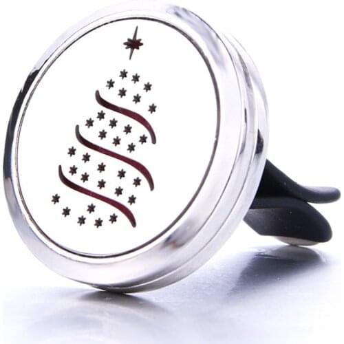 Christmas Tree Car Clip Perfume Essential Oil Diffuser Car Air Outlet Freshener Stainless Steel Fine Decoration Aroma Locket