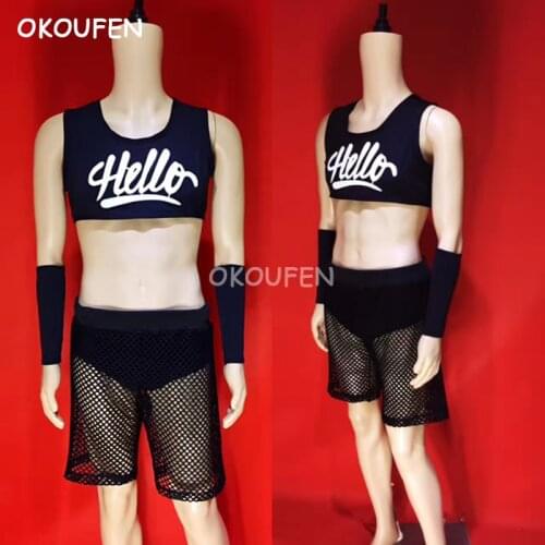 Sexy perspective tassel gogo clothing set bar nightclub male singer DJ DS party stage show costume