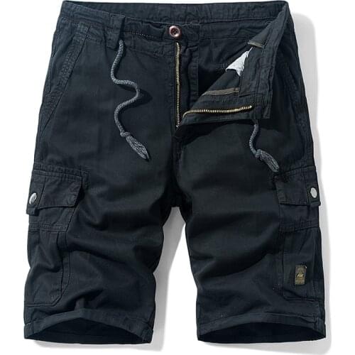 Men fashion realm Casual shorts Pure Color Outdoors Pocket Work Trouser Cargo beige Shorts Beach Sport training combat Shorts 38