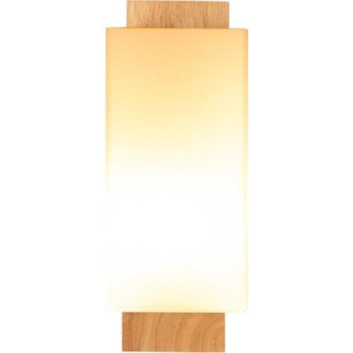 Modern Led Wall Lamp for Bedroom Fashion Simple Interior Wall Light Nordic Wall Decor Glass Lamp for Home Indoor Wooden Led Lamp