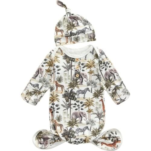 Ma&Baby 0-6M Infant Newborn Baby Boys Sleeping Bags Cute Animal Print Long Sleeve Bedding Autumn Spring Clothing DD40