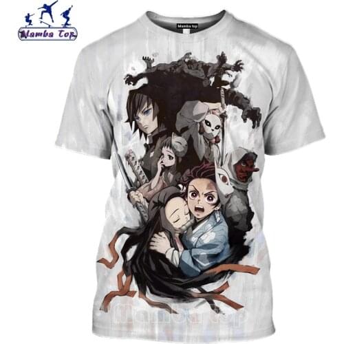 Mamba top Kimetsu no Yaiba shirt funny Demon Slayer mens T-shirts 3D Anime cosplay tees Short sleeve Kamado Tanjirou streetwear