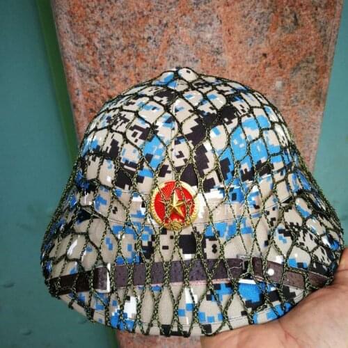 VIETNAM WAR ARMY HAT NVA VIETCONG VC PITH HELMET blue CAMO JUNGLE EXPLORER CAP Marpat Woodland WITH RED STAR BADGE Helmet net