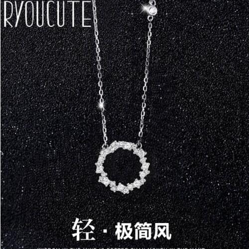 Bijoux Fashion Silver Color Long Circle Necklaces For Women Statement Choker Necklace Wedding Jewelry Girls Party Gift