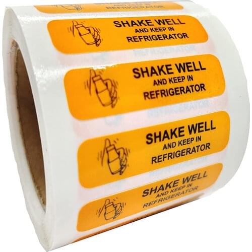 1.5X0.375 inch Shake Well Before Using and Keep in Refrigerator Stickers Using Labels for Jar 500 Labels on a Roll
