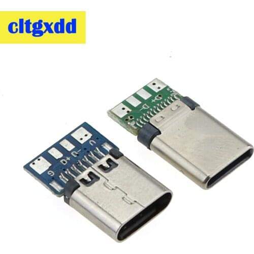 10pcs USB 3.1 Type C Connector 24 Pins Male / Female Socket Receptacle Adapter to Solder Wire Power Cable USB-C PCB Board Port