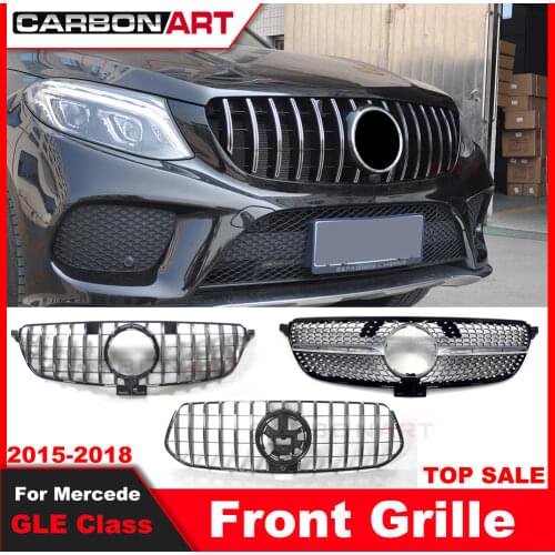 ML W166 W292 GT grille for benz GLE classGT front bumper racing grille for MB GLE coupe GLE300 GLE400 GLE450 fashion
