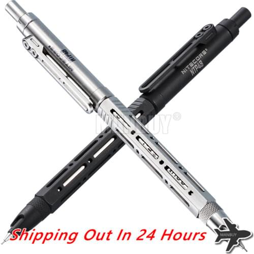 2020 Nitecore NTP48 Titanium Alloy Mechanical Pencil Matte Black Gloss Silver Selfdefense Outdoor Pocket Army Tool Ergonomically
