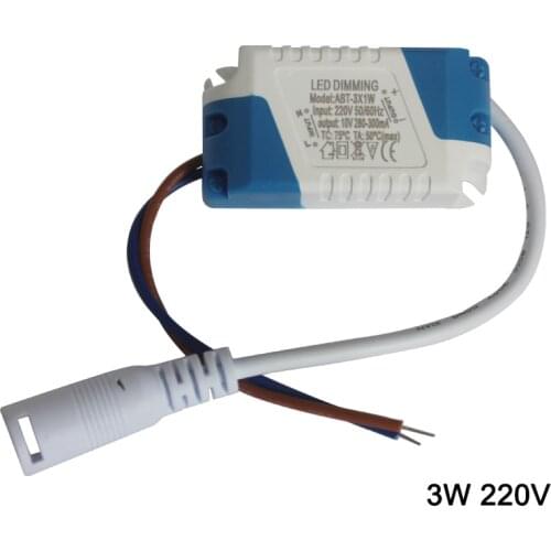 3-24W Dimmable Plastic Driver with DC Female Head or with 2Pin 280-300mA Dimming Power Supply Transformer for LED Dimmer Lamp