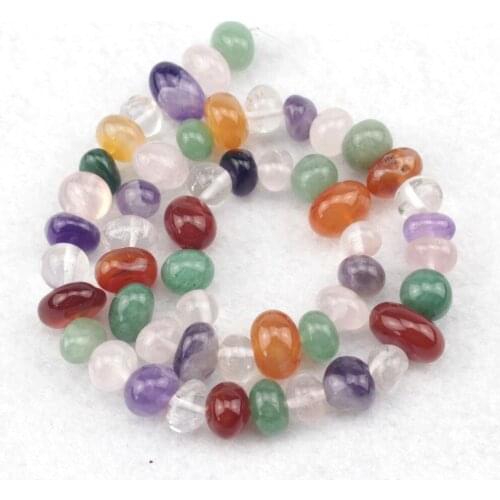 9x12mm mixed stone beads: carnelian, crystal, aventurine, natural stone beads for jewelry making strand 15" wholesale
