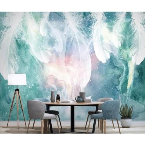 Nordic Abstract Feather Wall Mural Photo Wall Paper Roll 3D Canvas Wallpapers TV Background Art Wall Mural Papel De Parede