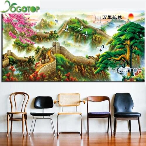 Large China Great Wall pine tree DIY Diamond Painting 5D puzzle Diamond Embroidery Rhinestone Full Mosaic Decor landscape YY3424